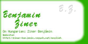 benjamin ziner business card